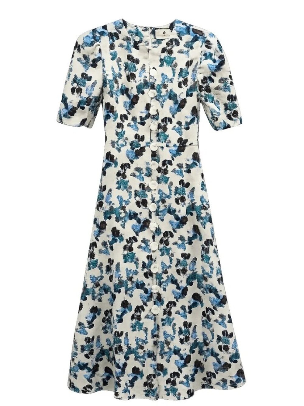 Tuckernuck Hadley Dress in Blue Blooms New Womens Floral Midi Aline - Picture 7 of 8